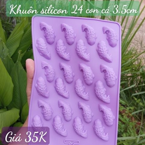 Khuôn silicon 24 con cá nhỏ 3,5cm ( SM1866 ) mẫu 2024