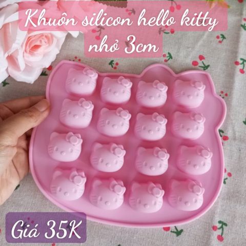 Khuôn silicon 16 mặt Kitty nhỏ 3cm ( TC390 ) mẫu 2024