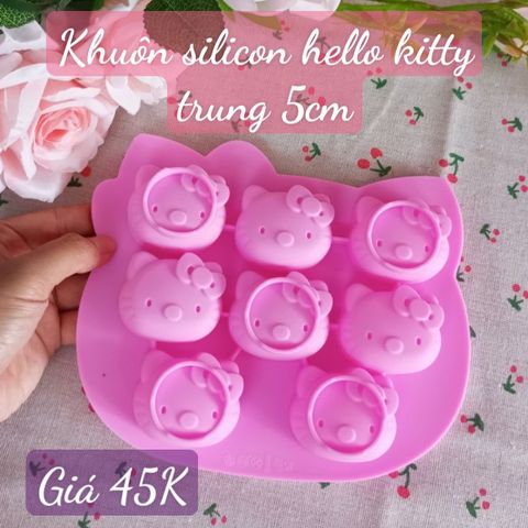 Khuôn silicon 8 mặt mèo Hello Kitty 5cm ( TC394 ) mẫu 2024