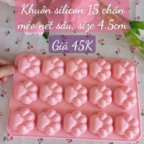 Khuôn silicon 15 chân mèo size trung móng sâu 4,5cm ( SM1875 ) mẫu 2024