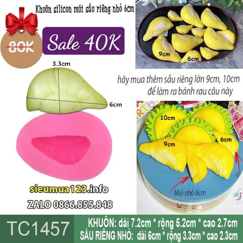 Khuôn silicon múi sầu riêng nhỏ 6cm ( TC1457 ) - CÒN 2 CÁI
