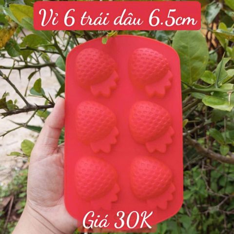 Khuôn silicon 6 trái dâu tây 6,5cm ( SM1937 ) mẫu 2024