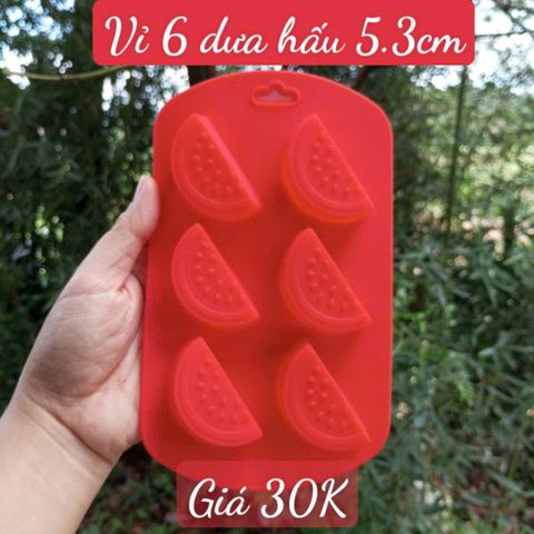 Khuôn silicon 6 trái dưa hấu 5,3cm ( SM1939 ) mẫu 2024