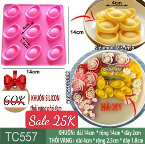 Khuôn silicon 9 thỏi vàng mini 4cm làm rau câu ( TC557 )