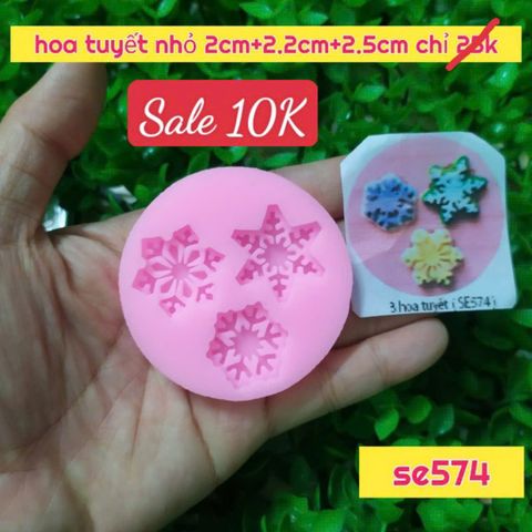 Khuôn silicon fondant 3 hoa tuyết tròn ( SE574 ) còn 2