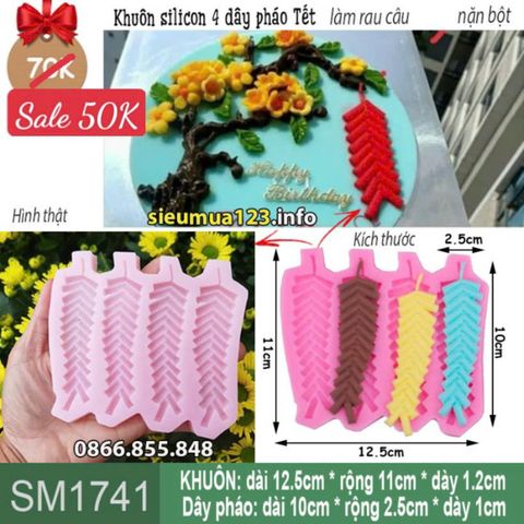 Khuôn silicon 4 dây pháo Tết ( SM1741 )