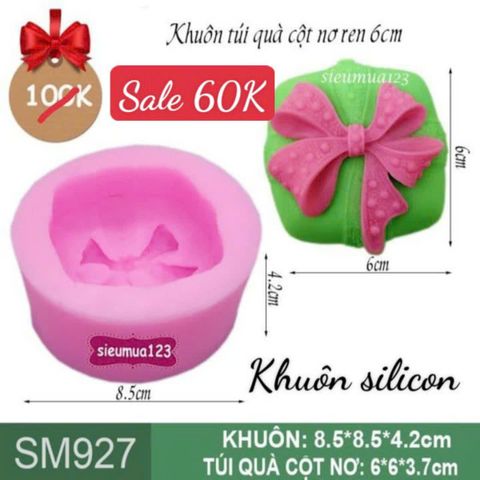 Khuôn silicon gói quà cột nơ ren 6cm ( SM927 )