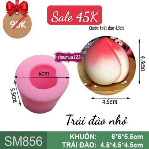 Khuôn rau câu silicon trái đào 4,5cm ( SM856 ) - còn 4 trái