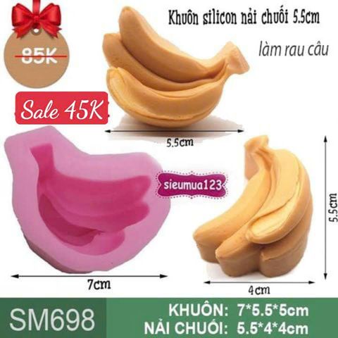 Khuôn silicon nải chuối nghiêng 5,5cm ( SM698 )