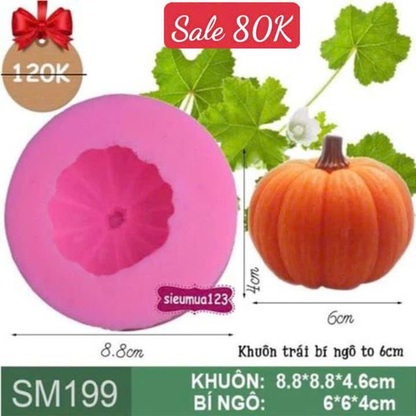 Khuôn silicon trái bí ngô to 6cm ( SM199 )