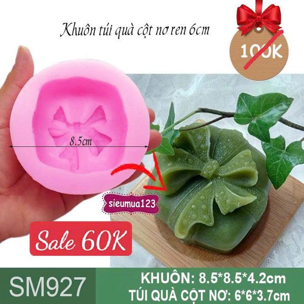 Khuôn silicon gói quà cột nơ ren 6cm ( SM927 )