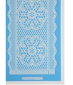 Silicon Fondant Lace Hoa Tròn Gợn Sóng 2c Size 40*27cm ( TC314 )