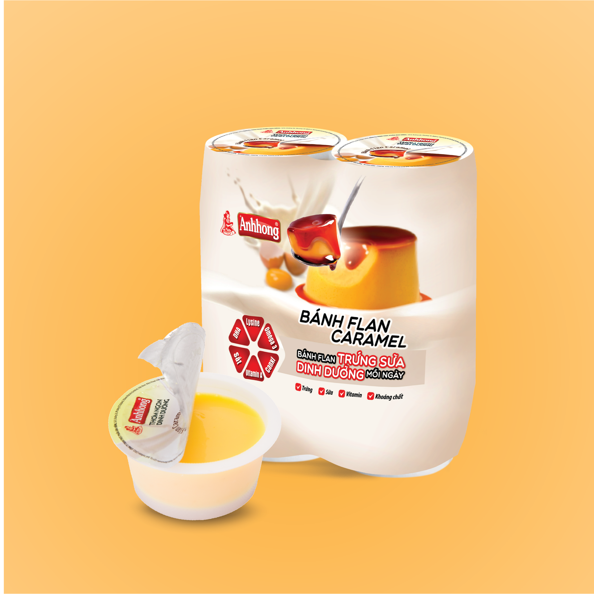  Bánh Flan Caramel Truyền Thống Ánh Hồng 54g 