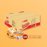  Thùng Bánh Flan Caramel Café Sữa Dừa Ánh Hồng - Thùng 24 x Lốc 02 hộp x 82g 