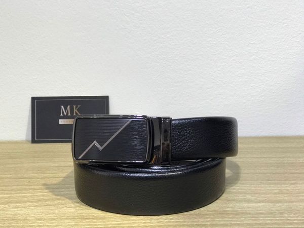  Thắt lưng vuông - Vân đen - HT bạc 