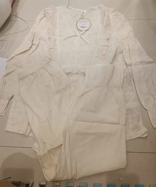  Set pzm dài cổ tim viền ren (24542) 