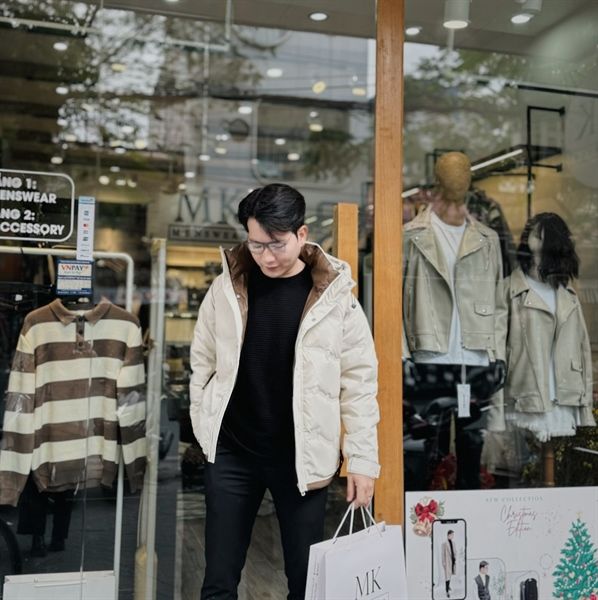  [ẢNH THẬT] Áo Khoác Phao Nam Nữ 2 Màu Đen/Be Lông Vũ Siêu Ấm 8581 