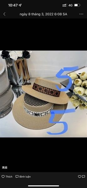  Mũ cói Dior nâu 
