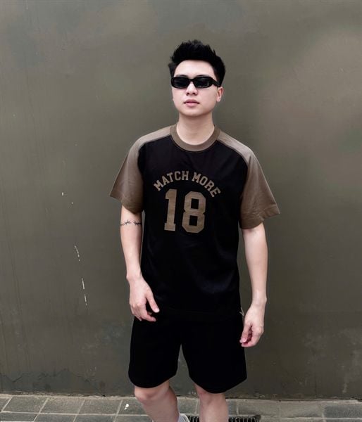  [ẢNH THẬT] Áo Phông Ngắn Tay Nam Nữ Cải Tay Thêu Chữ 5377 