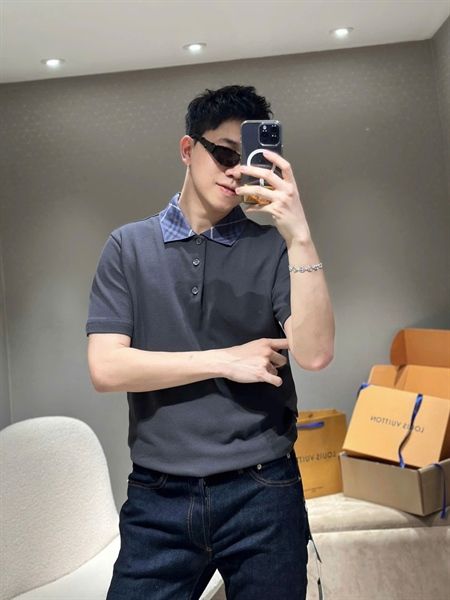  [ẢNH THẬT] Polo Nam Ngắn Tay Cổ Xám 