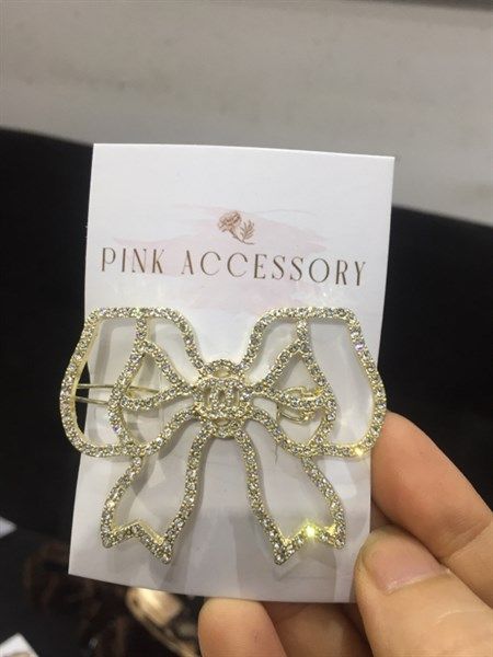  kẹp tóc hình nơ đính đá 