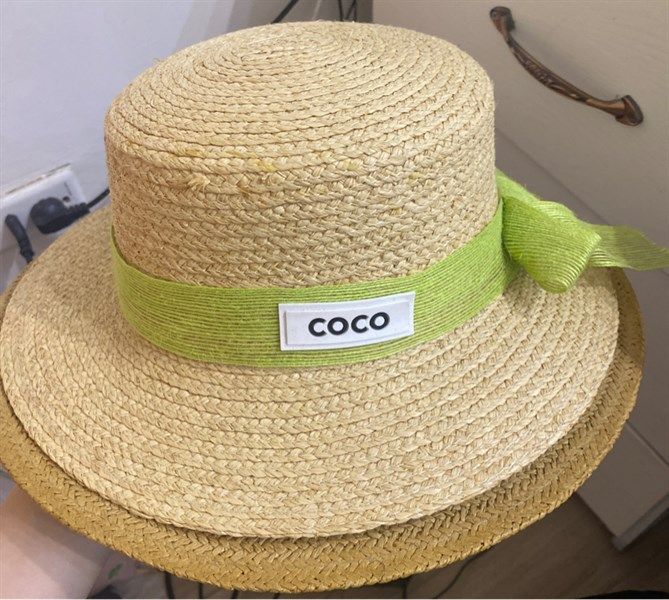  Mũ cói Coco dây xanh 