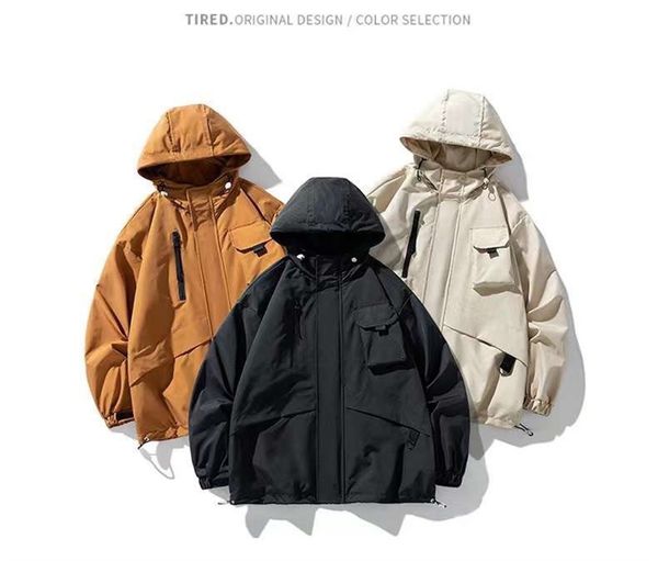  [ẢNH THẬT] Áo Khoác Nam Nữ Chất Gió Cản Gió Chống Nước Cực Tốt Có Mũ Phối 3 Màu Đen/Be/Cam Mã 8868 