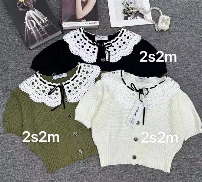  ANTN C len cổ sen ren lỗ 