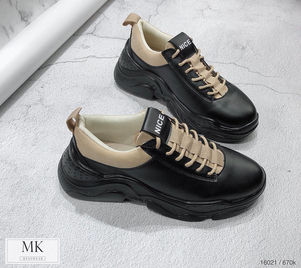  Giày Sneaker Đen Pha Nâu 
