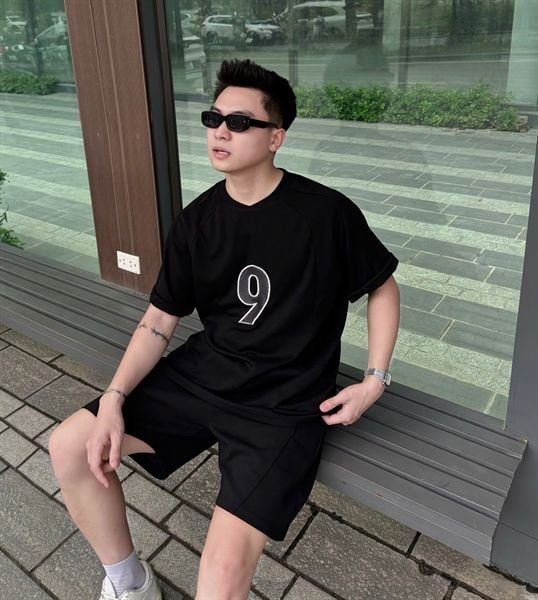  [Ảnh Thật] Áo Phông Ngắn Tay Nam Nữ Thêu Số 9 3318 