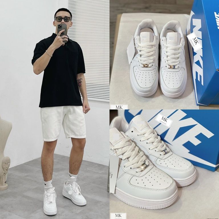  [ẢNH THẬT] Giày Thể Thao Nam Trắng Trơn 