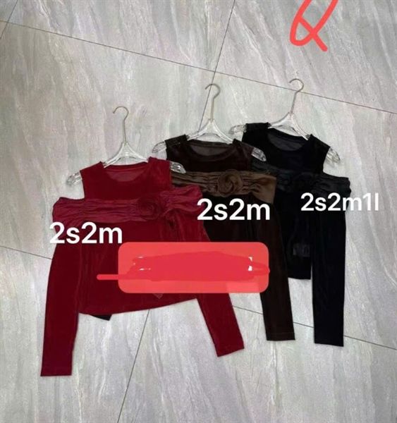  ADTN nhung lưới lướt vai đính hoa vải 