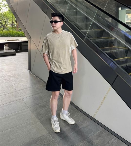  [ẢNH THẬT] Áo Phông Ngắn Tay Nam Nữ Sọc Vai 2707 