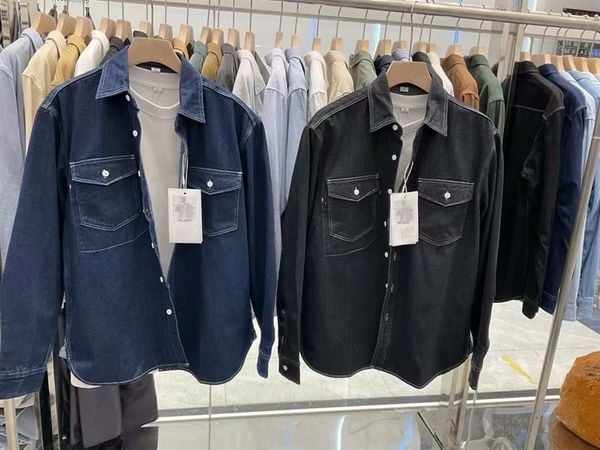 [ẢNH THẬT] Sơ Mi Dài Tay Nam Denim Túi Ngực 8071 
