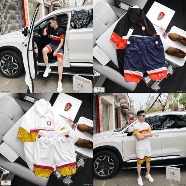  [ẢNH THẬT] Bộ Ngắn Tay Nam Cải Đen/Trắng 