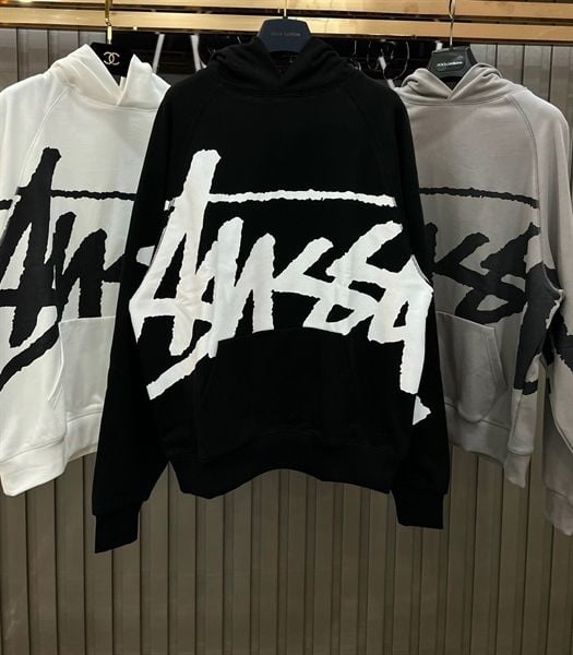  [ẢNH THẬT] Áo Hoodie Nỉ Nam Nữ 2 Màu Đen/Xám Chữ Stusy 