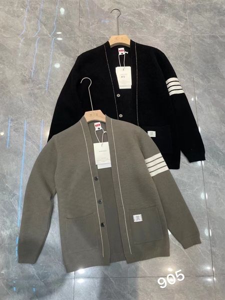  [ẢNH THẬT] Áo Khoác Cardigan Nam Nữ Cải Sọc Tay Đen/Xám 905 