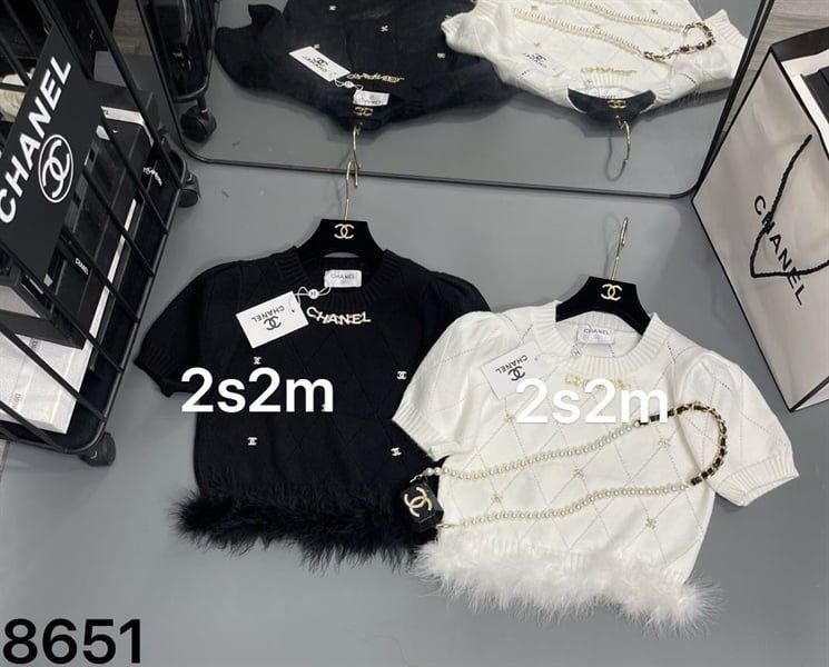  ANTN C len đính chữ X đá viền lông 