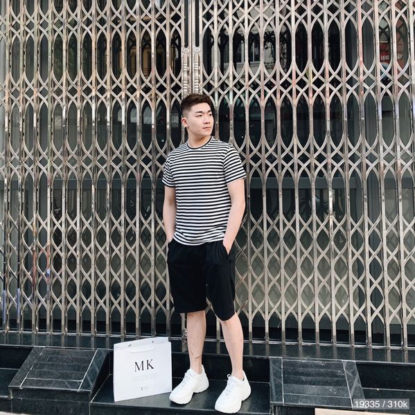  Bộ Nỉ Ngắn Tay Đen Kẻ Trắng 02 