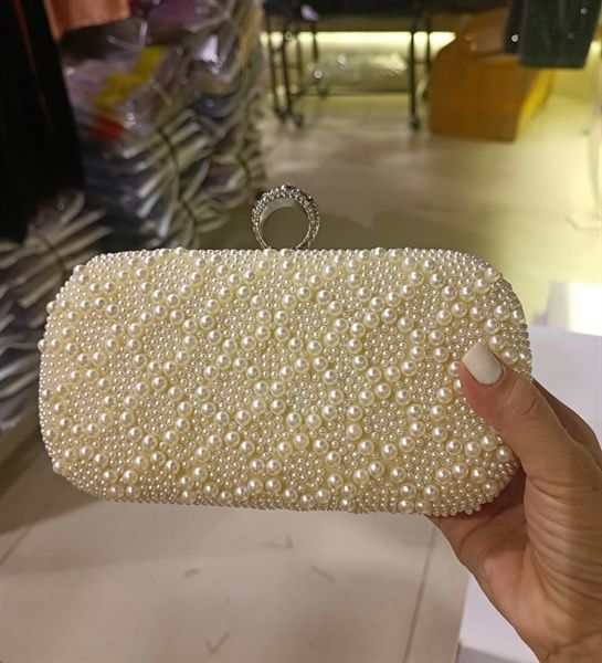 Túi xách Clutch đính ngọc hình trám khuy đá (23001) 