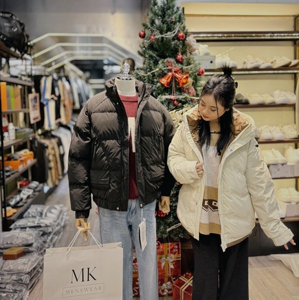  [ẢNH THẬT] Áo Khoác Phao Nam Nữ 2 Màu Đen/Be Lông Vũ Siêu Ấm 8581 