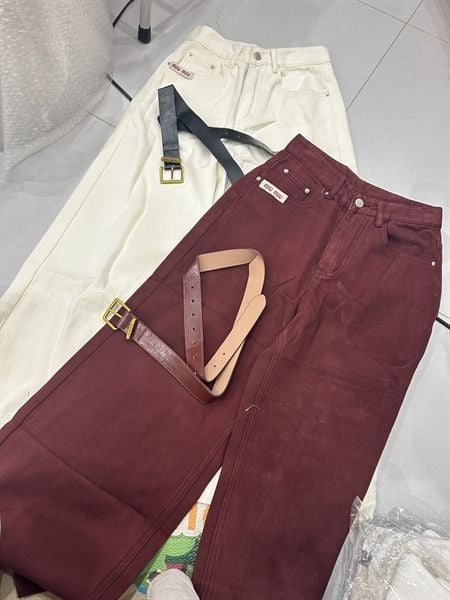  QD Miu jean kèm belt 