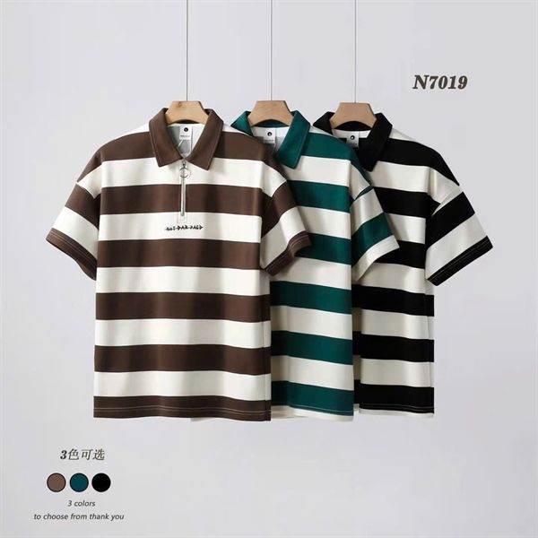  [ẢNH THẬT] Polo Ngắn Tay Nam Nữ Khoá Cổ 7019 