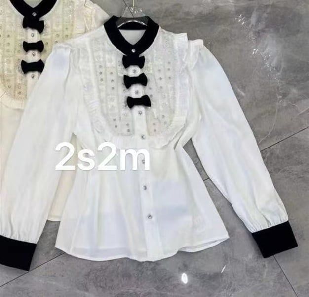  SMDTN cổ tàu 3 nơ nhung đính cườm ngực 