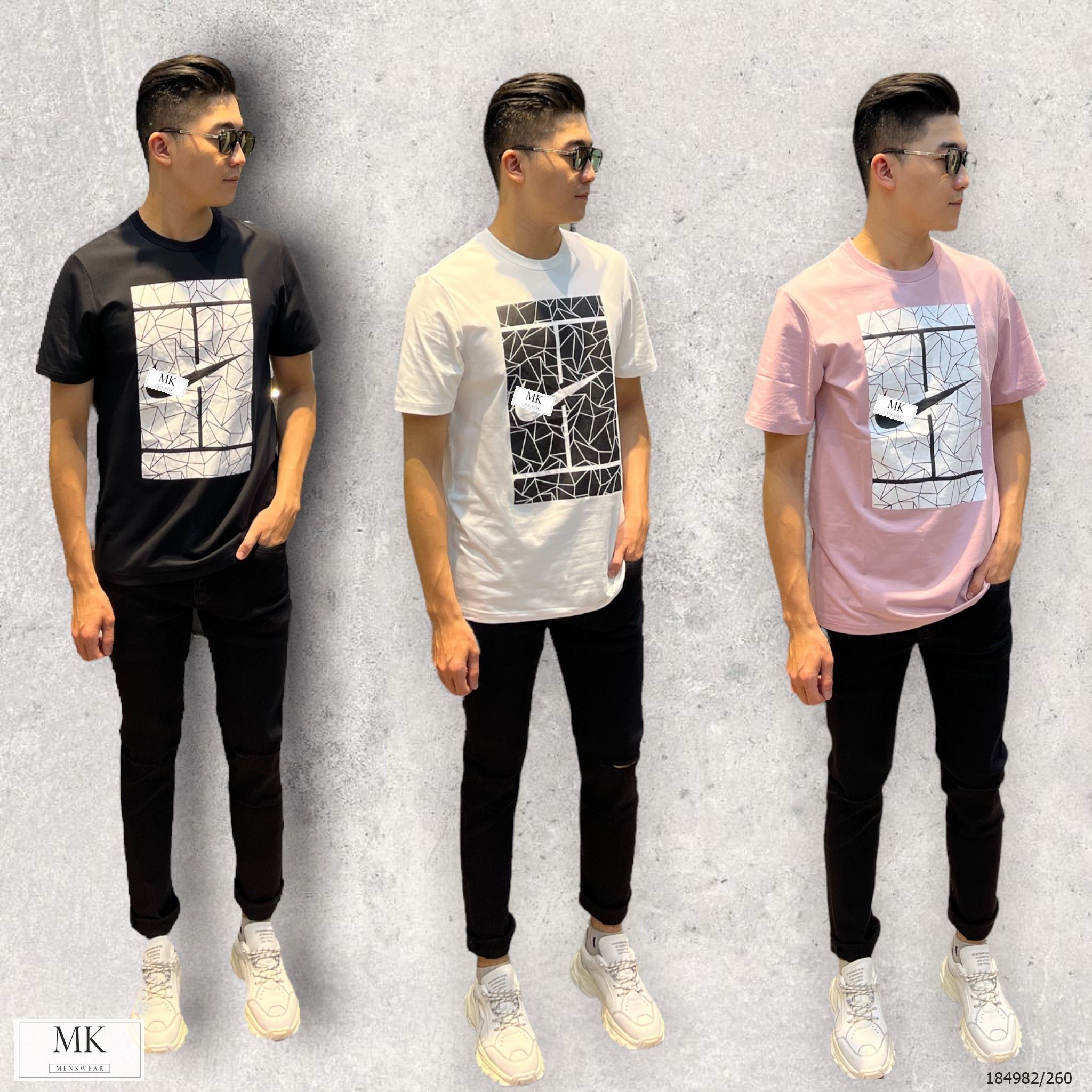  [ẢNH THẬT] Áo Ngắn Tay Logo To 3 Màu Đen Trắng Hồng 