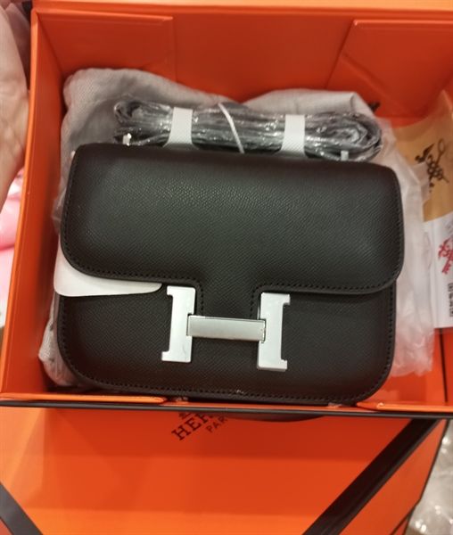  Túi xách HM khóa chữ H bạc - Sz 19 (*) 