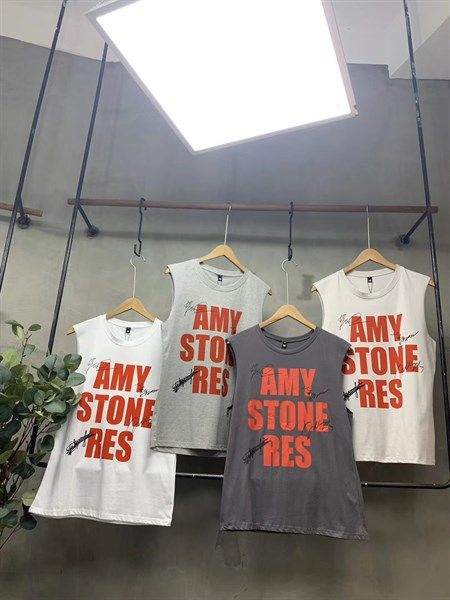  Tanktop Chữ Amy Stone Res Xám Nhạt 
