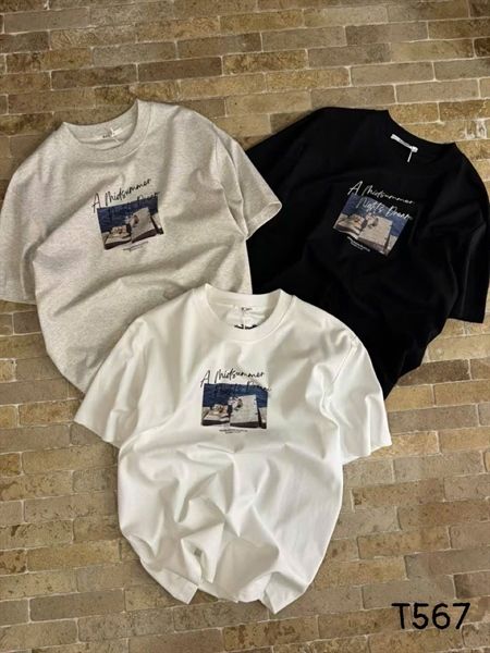  [ẢNH THẬT] Áo Phông Ngắn Tay Nam Nữ In Hình Người T567 