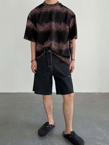  [ẢNH THẬT] Short Jean Nam Rách Đùi Trơn 