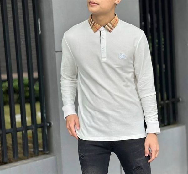  [ẢNH THẬT] Áo Dài Tay Nam Nữ Trơn Cải Cổ 2 Màu Đen/Trắng 